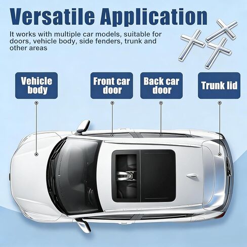 8 PCS Car Cross 3D Christian Decals, Zinc Alloy Metallic Cross Stickers for Car, Self-Adhesive Christian Car Accessories 2.5"×1.8" (Silver) in Saudi Arabia