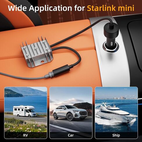 Starlink Mini Step Up Cigarette Lighter Power Adapter,Starlink Cigarette Lighter,Starlink Mini Power Adapter,High-Efficiency 10V-28V to 30V Step-Up Converter Power Cord in Kuwait
