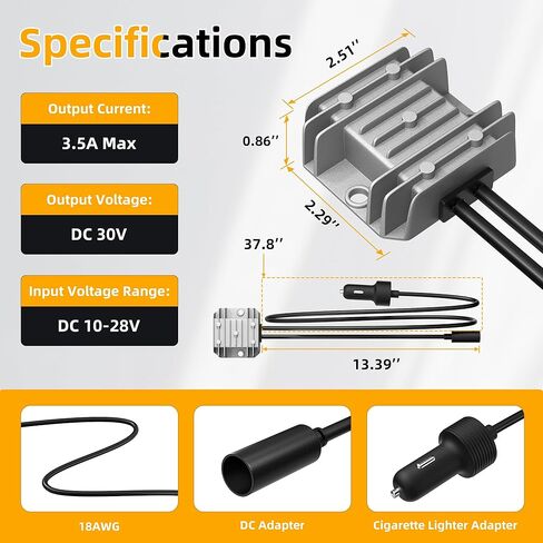 Starlink Mini Step Up Cigarette Lighter Power Adapter,Starlink Cigarette Lighter,Starlink Mini Power Adapter,High-Efficiency 10V-28V to 30V Step-Up Converter Power Cord in Kuwait