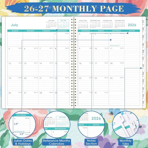 2024-2025 Monthly Planner - JUL. 2024 - DEC. 2025, Monthly Calendar/Planner 2024-2025, 9'' x 11'', Large 18 Monthly Planner with Twin-wire Binding, Note Pages, Monthly Tabs, Premium Paper in Saudi Arabia