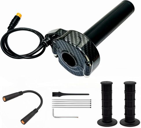 Ebike Full Twist Throttle for Macfox، 3 Pin Surron Style Full Throttle Grip، 12v-72v Ebike Throttle مع محول أنثى لـ Lectric HappyRun Freego Heybike الدراجة الترابية الكهربائية in Kuwait