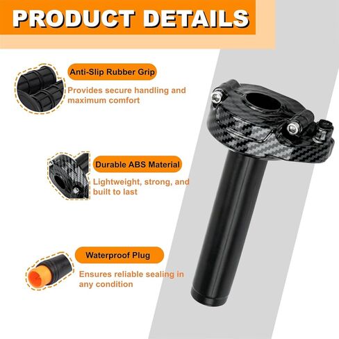 Ebike Full Twist Throttle for Macfox، 3 Pin Surron Style Full Throttle Grip، 12v-72v Ebike Throttle مع محول أنثى لـ Lectric HappyRun Freego Heybike الدراجة الترابية الكهربائية in Kuwait