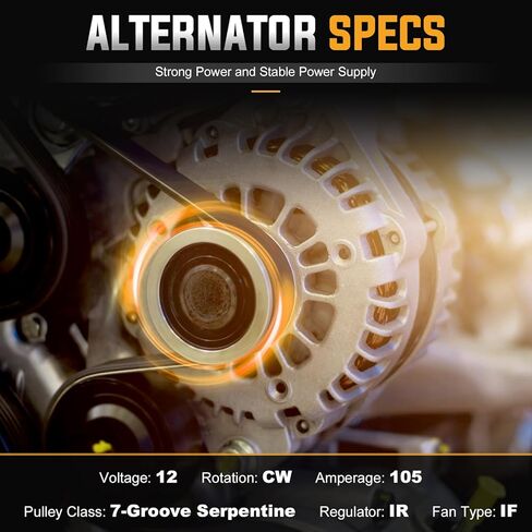 مولد كهربائي جديد 2.0 لتر 2.4 لتر لسيارة Honda Cr-V 2007-2011، Accord 2003-2007، Element 2003-2011، Civic 2006-2011، لـ Acura Csx 2006-2008، Tsx 2004-2008، لـ 4 سلندرات، 105 أمبير in Kuwait