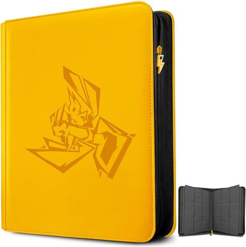 Toploader Binder, Oversized 9 Pocket 252 Top loaders Holder with Customizable Label Slot and Side-Loading Sleeves for Trading Cards in 3" x 4" Toploader (Sparky) in Saudi Arabia