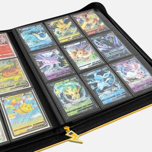 Toploader Binder, Oversized 9 Pocket 252 Top loaders Holder with Customizable Label Slot and Side-Loading Sleeves for Trading Cards in 3" x 4" Toploader (Sparky) in Saudi Arabia