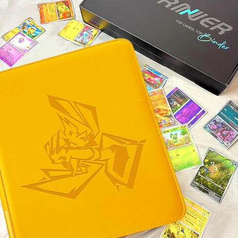 Toploader Binder, Oversized 9 Pocket 252 Top loaders Holder with Customizable Label Slot and Side-Loading Sleeves for Trading Cards in 3" x 4" Toploader (Sparky) in Saudi Arabia