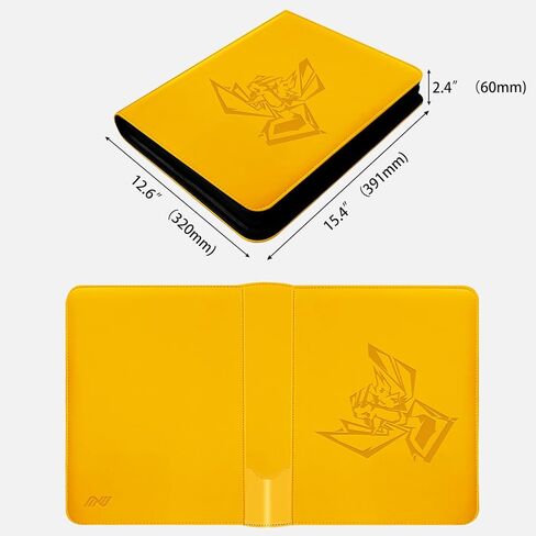 Toploader Binder, Oversized 9 Pocket 252 Top loaders Holder with Customizable Label Slot and Side-Loading Sleeves for Trading Cards in 3" x 4" Toploader (Sparky) in Saudi Arabia