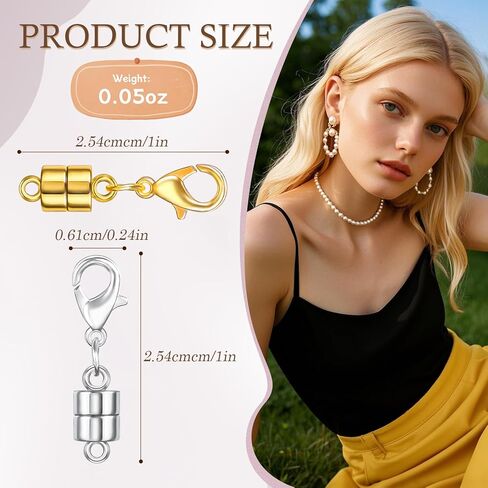 8 Pack Magnetic Necklace Clasps and Closures with Lobster Clasp, 18K Gold and Silver Plated Jewelry Clasps Converters, Suitable for Bracelet Necklaces Anklet Chains, Gold&Silver in Saudi Arabia