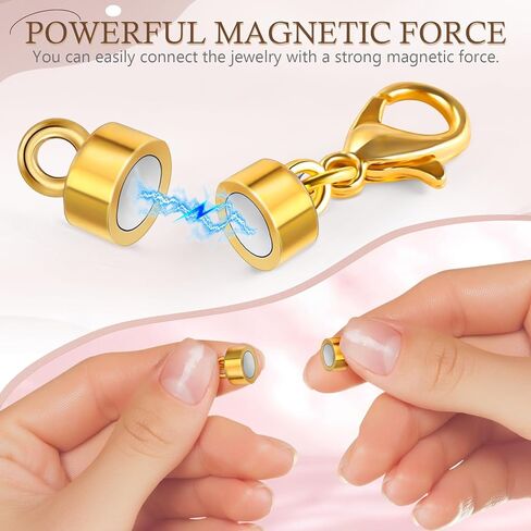 8 Pack Magnetic Necklace Clasps and Closures with Lobster Clasp, 18K Gold and Silver Plated Jewelry Clasps Converters, Suitable for Bracelet Necklaces Anklet Chains, Gold&Silver in Saudi Arabia