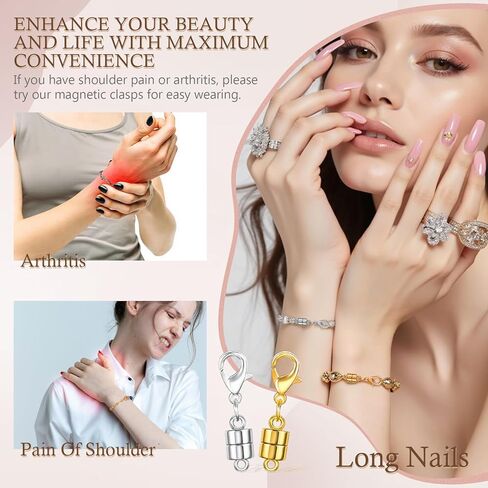 8 Pack Magnetic Necklace Clasps and Closures with Lobster Clasp, 18K Gold and Silver Plated Jewelry Clasps Converters, Suitable for Bracelet Necklaces Anklet Chains, Gold&Silver in Saudi Arabia
