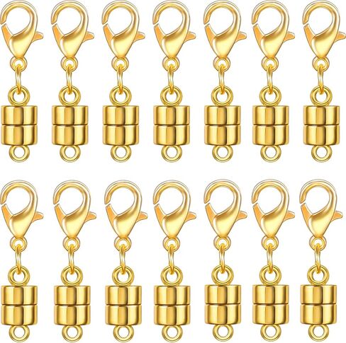 8 Pack Magnetic Necklace Clasps and Closures with Lobster Clasp, 18K Gold and Silver Plated Jewelry Clasps Converters, Suitable for Bracelet Necklaces Anklet Chains, Gold&Silver in Saudi Arabia