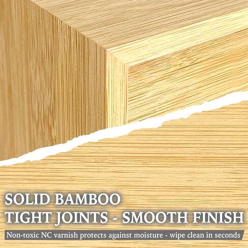 Bamboo Desk Organizer with 2 Drawers, Desktop Drawers Wooden Storage Box 13.4 x 7.1 x 7.5 Inches Countertop Organizer for Office Supplies, Solid Wood Tabletop Drawer No Assembly Required in Kuwait