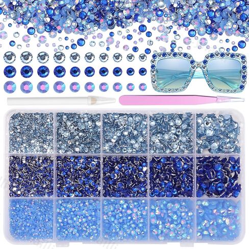 15000 Pcs Resin Rhinestones for Crafts, Colorful Jelly Resin Rhinestones for Bedazzling Gems Mix Sizes Flatback Gems Jewels for DIY Mugs Tumblers Bottles Clothing Shoes Nail Art in Saudi Arabia