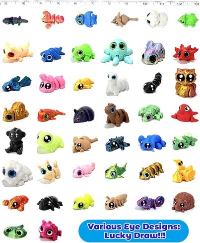 36 PCS 3D Printed Animal Mystery Pack Set,Articulated Figurines,Easter Gifts,Birthday Goodie Bag Stuffers,Classroom Rewards Party Favors for Kids in Kuwait