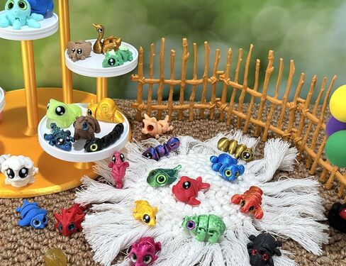 36 PCS 3D Printed Animal Mystery Pack Set,Articulated Figurines,Easter Gifts,Birthday Goodie Bag Stuffers,Classroom Rewards Party Favors for Kids in Kuwait