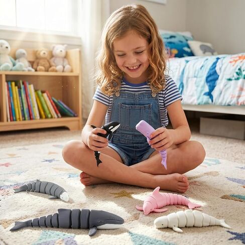 6PCS 3D Printed Whale Toys, Realistic 3D Printed Ocean Animals Figures Sea Creature Fidget Toys Includes Beluga Orca Humpback Whale for Party Favors Birthday Gifts Cake Toppers Desk Office Home Decor in Saudi Arabia