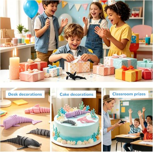 6PCS 3D Printed Whale Toys, Realistic 3D Printed Ocean Animals Figures Sea Creature Fidget Toys Includes Beluga Orca Humpback Whale for Party Favors Birthday Gifts Cake Toppers Desk Office Home Decor in Saudi Arabia