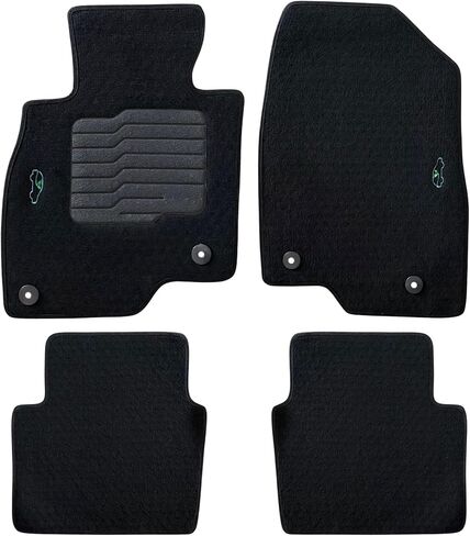 ecoMats Carpet Floor Mats for 2014 to 2021 Mazda 6 with Non-Slip Driver Heel Pad and Safety Locks, Front and Rear, Black in Kuwait