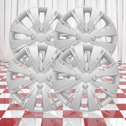 Set of 4 Silver 8 Split Spoke 15" Wheel Covers for Toyota Yaris 2012-2014 in Saudi Arabia