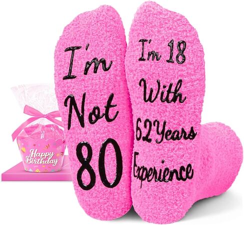 HAPPYPOP 80th Birthday Gifts for Women - Gift Ideas for 80 Birthday 80 Year Old Socks, Best Gifts for 80 Year Old Elderly Woman in Saudi Arabia