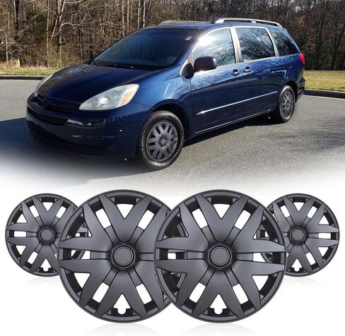 أغطية إطارات WOLFSTORM مقاس 16 بوصة لسيارة Toyota Sienna 2004-2010 عجلات فولاذية، أغطية إطارات سيارة R16 سهلة التركيب مقاس 16 بوصة مجموعة غطاء حافة العجلة مكونة من 4 قطع، طلاء in Kuwait