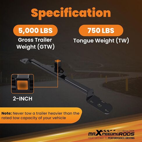 maXpeedingrods Class 3 Trailer Hitch Receiver, 2 Inch Receiver, Tow Hitch for Ram ProMaster 1500 2500 3500 2014-2026 5000LBS GTW in Kuwait