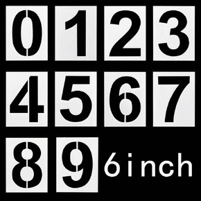 6 Inch Reusable Number Stencils 0-9, Plastic Painting Templates for Warehouse Marking, Loading Dock, Parking Space & Address Number Stencils in Saudi Arabia