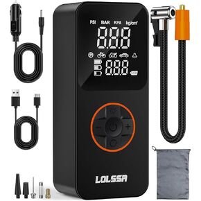 Tire Inflator Portable Air Compressor-Tire Pump 150PSI Cordless Electric for Car, Motorcycle, Bike, Ball, with Tire Gauge Pressure, Dual-Use Type（Dark） in Saudi Arabia