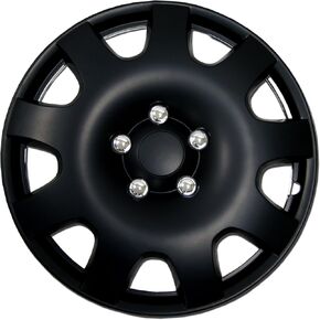 WC-16-502-B - Pack of 4 Hubcaps - 16-Inches Style Snap-On (Pop-On) Type Matte Black Wheel Covers Hub-caps in Kuwait