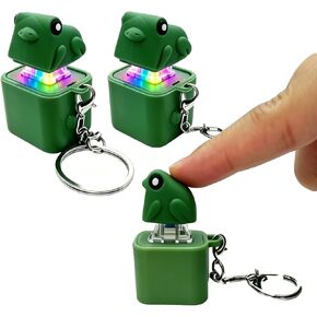 Frog Croaking Fidget Toy- Rechargeable Frog Croaking Keychain, Keyboard Clicker with Colorful Lights Daily Office Relaxation & Stress Relief Anxiety Fun Gifts, Portable Keychain Toy for Adults (2PCS) in Kuwait