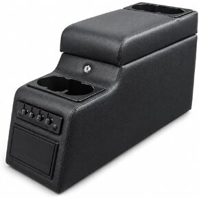 Deluxe Locking Center Console Compatible with CJ5 CJ7 (1976-1986) & Wrangler YJ (1987-1995) - Security Storage Armrest Box with Adjustable Cup Holders, Removable Cooler & Coin Organizer (Grey) in Saudi Arabia