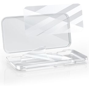 Clear Protective Case for New 2DS XL – Split PC Hard Shell with Dual Screen Protectors & Installation Kit – Transparent Two-Piece Cover, Designed for New 2DS XL Only (Not Tempered Glass Films) in Kuwait