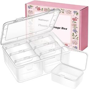 Mathtoxyz Small Bead Organizers and Storage, Clear Rectangle Bead Holder Plastic Cases Transparent Boxes for Nail DIY Craft Making Jewelry Battery Screw in Saudi Arabia