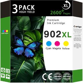 902XL High Yield Ink Cartridges Combo Pack (Black/Cyan/Magenta/Yellow 4-Pack) Compatible for HP 902XL HP902 HP902XL Replacement for Officejet Pro 6950 6951 6978 6968 6974 6975 6960 Printers in Saudi Arabia