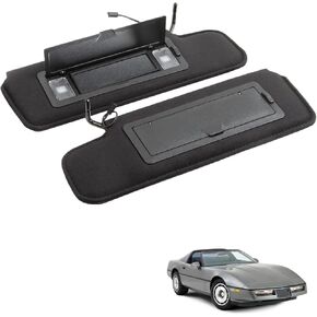 Set of 2 Sun Visor with Vanity Mirror & LED Light Fit for Chevrolet C4 Corvette 1984-1996 Replace 12459827 14081826, Driver Side and Passenger Side in Saudi Arabia