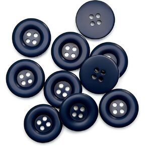 GLRXMX 10pcs 1 Inch 25mm Round 4-Hole Resin Sewing Craft Buttons for DIY Tailoring, Clothing Coats, Scrapbooking, Bulk Environmental Fasteners Navy Blue in Saudi Arabia