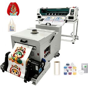 A1 (60cm) DTF Printer with Shaking Dryer, Dual XP600 Head Built-in Automatic Cleaning,4 Times Faster Than L1800 1390, for Clothes Wait Print (5 * 1000ml Dtf Ink 1kg Powder 1 Roll Film) in Saudi Arabia