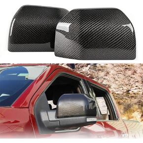 Real Carbon Fiber Rearview Mirror Cover for Ford F150 2015-2020 Side Mirror Cover Trim Replacement Ford F150 Accessories Full Mirror Cap Textured Black in Kuwait