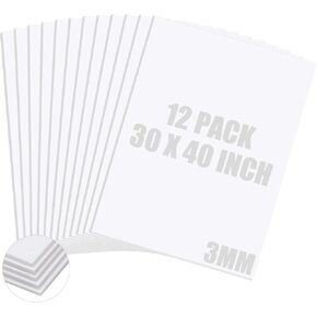12 Pcs 30" x 40" White Foam Board Bulk Foam Core Backing Board 1/8 Inch Thickness Large Core Poster Boards for Presentations, School, Office, Art Projects in Saudi Arabia