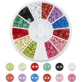 300Pcs 3mm Round Resin Button, 2-Hole Flatback Craft Round Blazer Buttons with Box, Suit Coats Fasteners for Shirts Blouse Garments DIY Crafts in Saudi Arabia