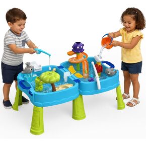 2026 New Foldable Double-Sided Water Table for Toddlers, Kids Water and Sand Park Activity Sensory Playset, Portable Summer Outdoor Water Table Toys, 23 Piece Water Toy Accessories in Saudi Arabia