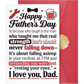 Cute Fathers Day Card, Funny Father's Day Card Gift from Dog, Happy Dog Dad Gifts for Men Husband, 5.3x8 Folded with Envelope and Gold Sticker. in Kuwait