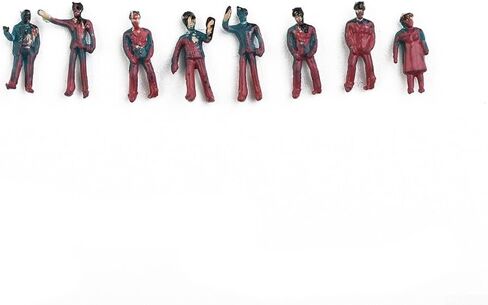 Miniature Painted Figures 1:200 Scale 100PCS Standing Seated People for Model Train Layouts Diorama Scenery Building ABS Plastic Multicolor Random Pack in Saudi Arabia
