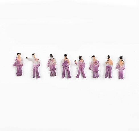Miniature Painted Figures 1:200 Scale 100PCS Standing Seated People for Model Train Layouts Diorama Scenery Building ABS Plastic Multicolor Random Pack in Saudi Arabia