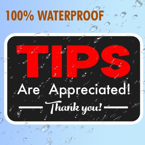 Tips are Appreciated Sticker for Tip Jar Bartenders, Musicians, Restaurants, Bars, Feeling Tipsy Decal - Money Container, Bucket Decor 5 Inches in Saudi Arabia