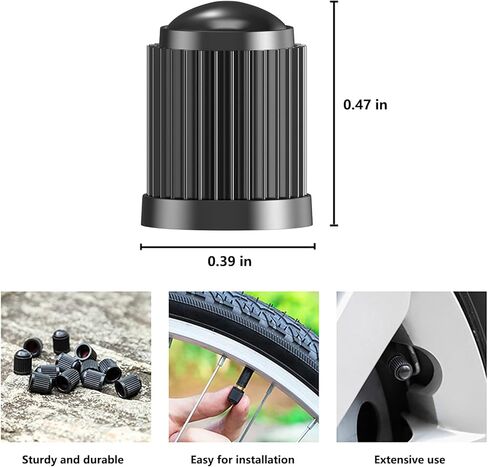 100 Pcs Black Tire Valve Stem Caps, Universal Dust-Proof Plastic Tire Caps for Cars, Trucks, SUVs, Bicycles, Bikes and Motorcycles in Saudi Arabia