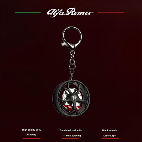 Brake disc hub shape key ring four-leaf clover keychain, for all Alfa Romeo Giulia Stelvio Tonale Giulietta 159 in Saudi Arabia