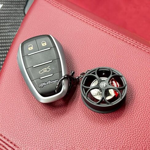 Brake disc hub shape key ring four-leaf clover keychain, for all Alfa Romeo Giulia Stelvio Tonale Giulietta 159 in Saudi Arabia
