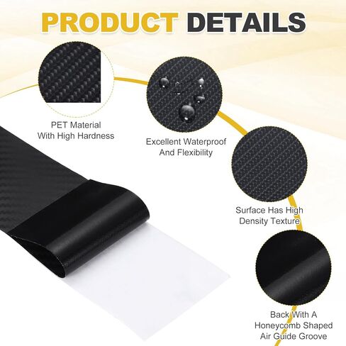 PATIKIL 1.2" x 32.8ft Black Carbon Fiber Air-Release Adhesive Vinyl Tape Roll, 3D Universal Anti-Scratches Vehicle Protection Vinyl Wrap Film for Car Trucks RVs SUV in Kuwait