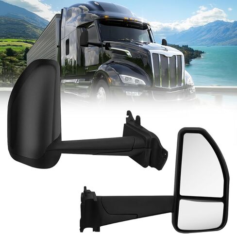 Hood Mirror Black Left Driver Side fit for 2023+ Peterbilt 579 Semi Trucks (Left) in Saudi Arabia